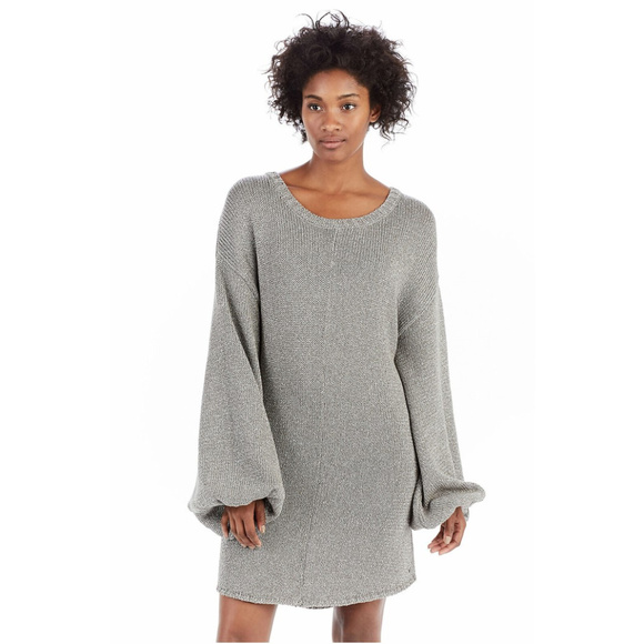 True Religion Women's Metallic Thread Sweater Dress in Taupe - Picture 1 of 3
